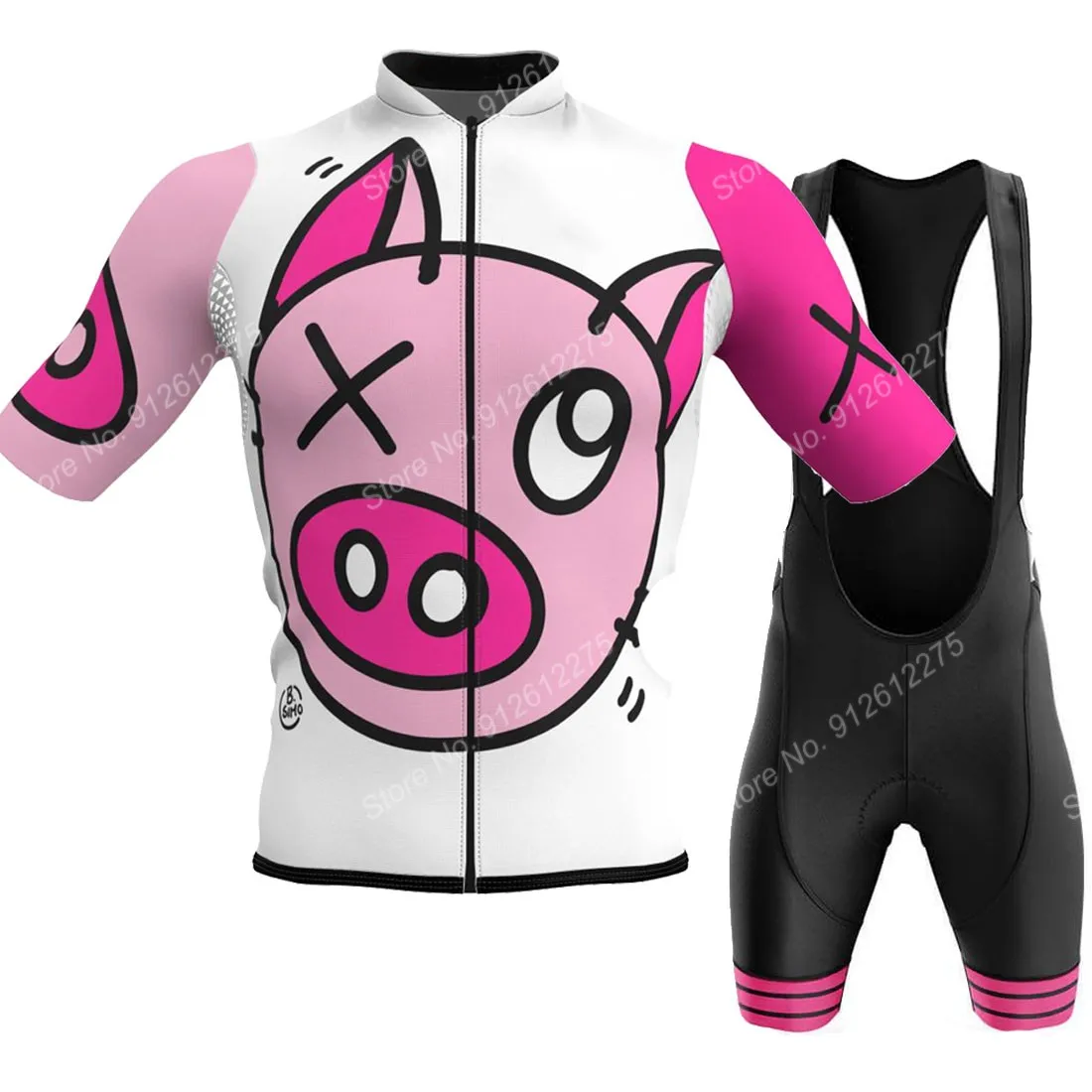 Cycling Bib Shorts - Set Cartoon Comic Pig 2023 Maglia